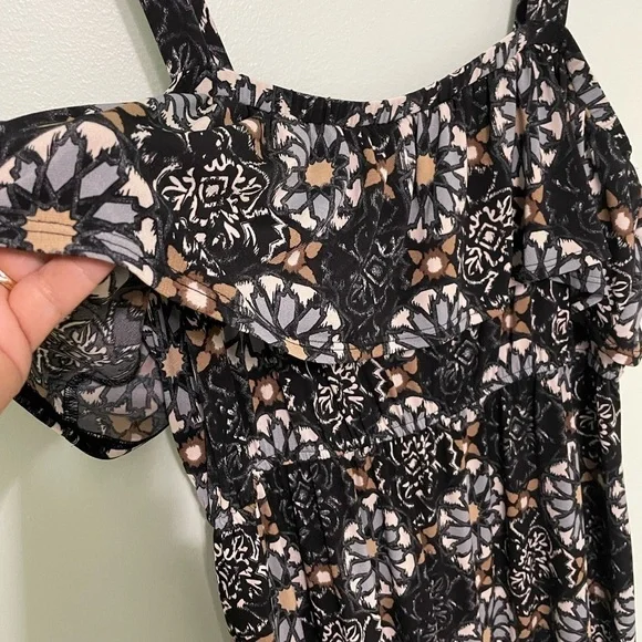 NY Collection maxi dress size Medium 5 inch ruffle around top - Picture 8 of 8